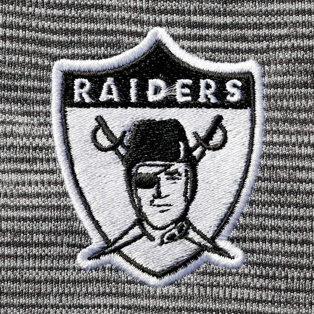 Las Vegas Raiders Antigua Throwback Cycle Quarter-Zip Jacket Black/Heathered Gray - NFL