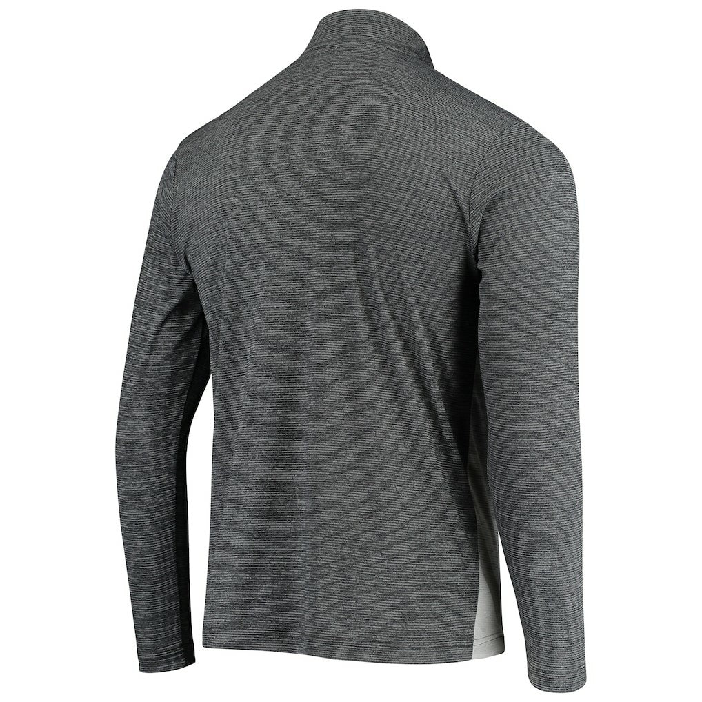 Las Vegas Raiders Antigua Throwback Cycle Quarter-Zip Jacket Black/Heathered Gray - NFL