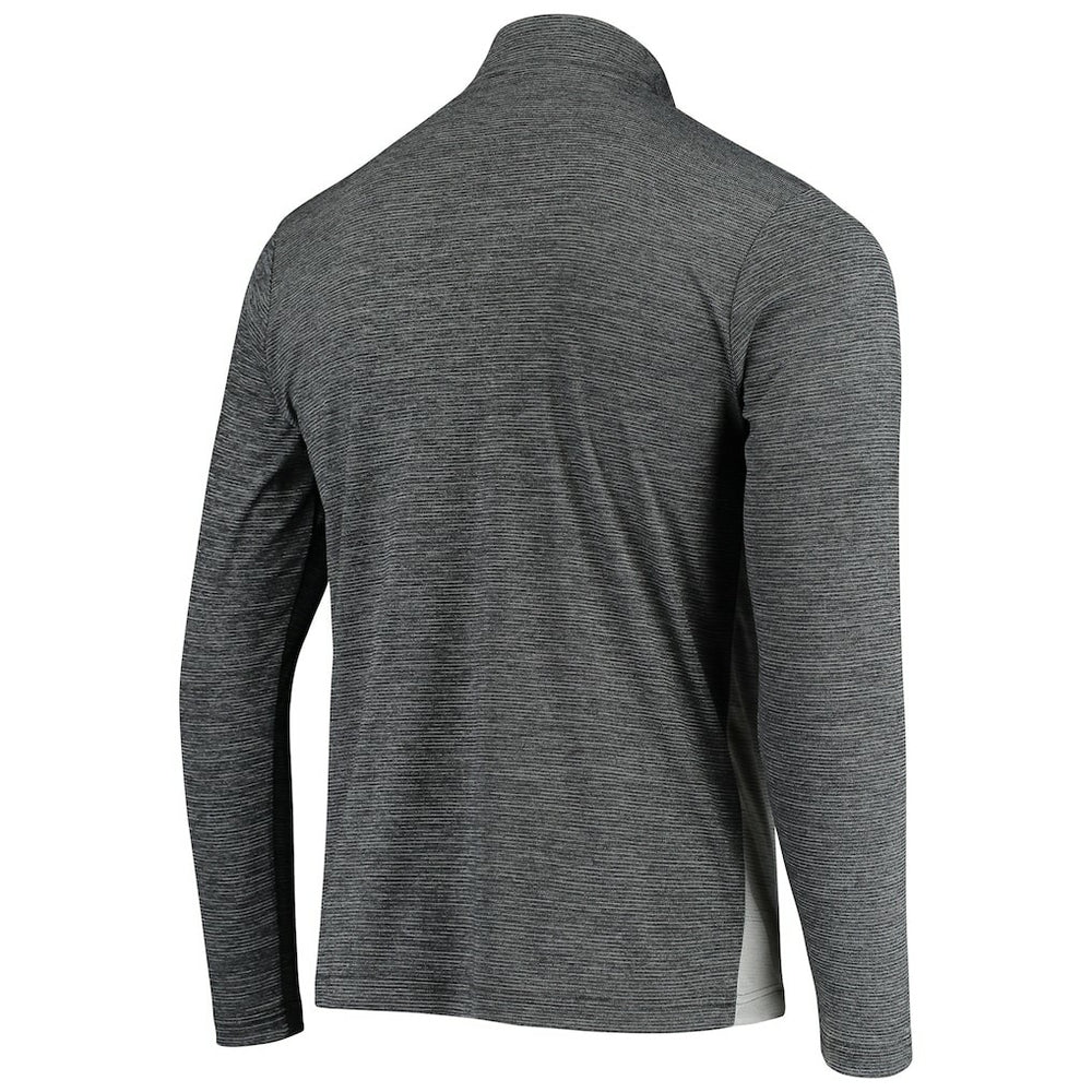 Las Vegas Raiders Antigua Throwback Cycle Quarter-Zip Jacket Black/Heathered Gray - NFL