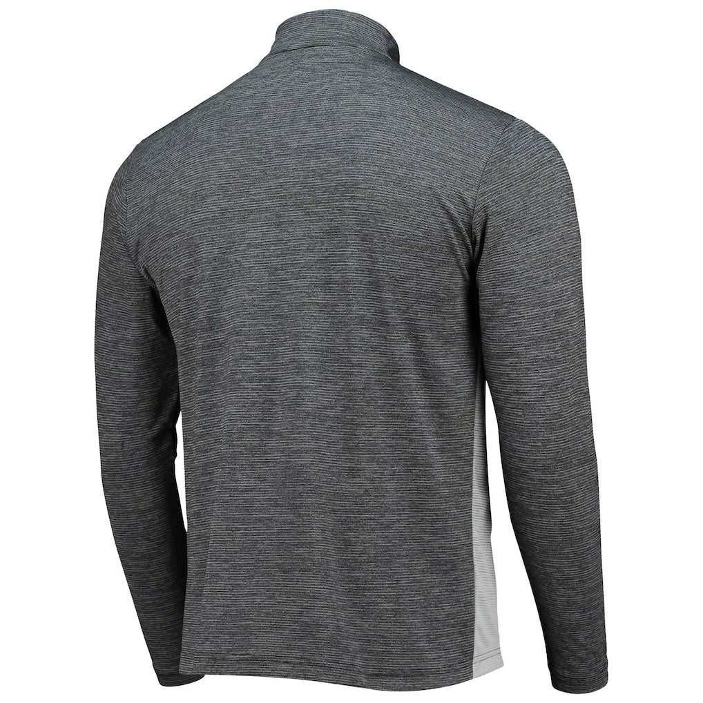 New Orleans Saints Antigua Throwback Cycle Quarter-Zip Jacket Black/Heathered Gray - NFL