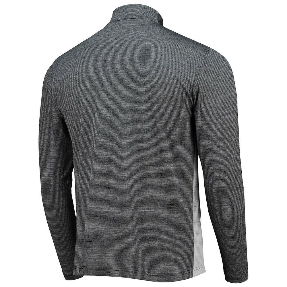 New Orleans Saints Antigua Throwback Cycle Quarter-Zip Jacket Black/Heathered Gray - NFL