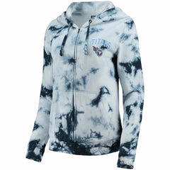 Tennessee Titans New Era Women's Tie-Dye Fleece Full-Zip Hoodie Navy - NFL