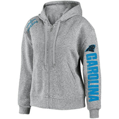 Carolina Panthers WEAR by Erin Andrews Women's Full-Zip Hoodie Heathered Gray - NFL