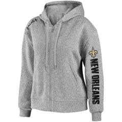 New Orleans Saints WEAR by Erin Andrews Women's Full-Zip Hoodie Heathered Gray - NFL