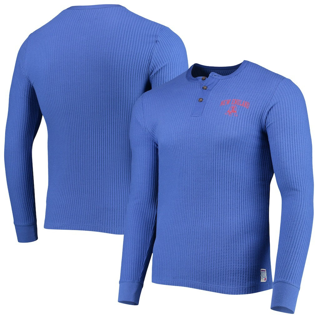 New England Patriots Junk Food Thermal Henley Long Sleeve T-Shirt Royal - NFL