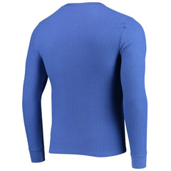New England Patriots Junk Food Thermal Henley Long Sleeve T-Shirt Royal - NFL