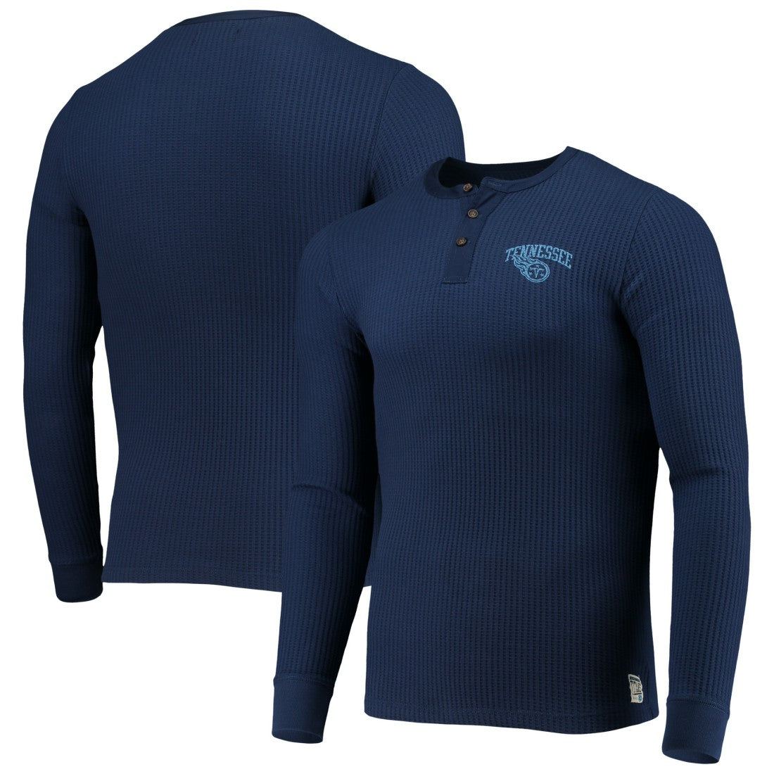 Tennessee Titans Junk Food Thermal Henley Long Sleeve T-Shirt Navy - NFL