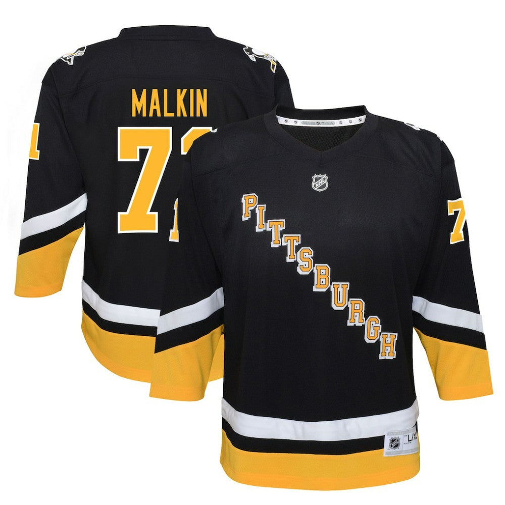 Evgeni Malkin Pittsburgh Penguins Youth 2021/22 Alternate Replica Player Jersey - Black | NHL Jerseys