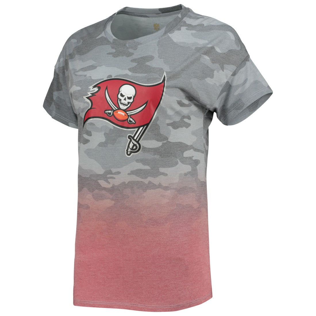 Tampa Bay Buccaneers Juniors Beth Camo Dip-Dye T-Shirt Gray/Red - NFL