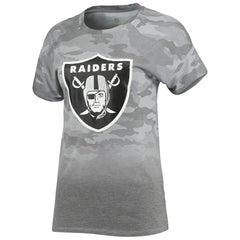 Las Vegas Raiders Juniors Beth Camo Dip-Dye T-Shirt Gray/Black - NFL