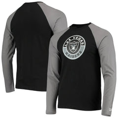 Las Vegas Raiders New Era League Raglan Long Sleeve T-Shirt Black/Gray - NFL