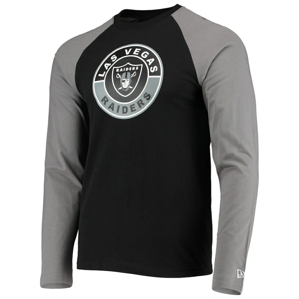 Las Vegas Raiders New Era League Raglan Long Sleeve T-Shirt Black/Gray - NFL