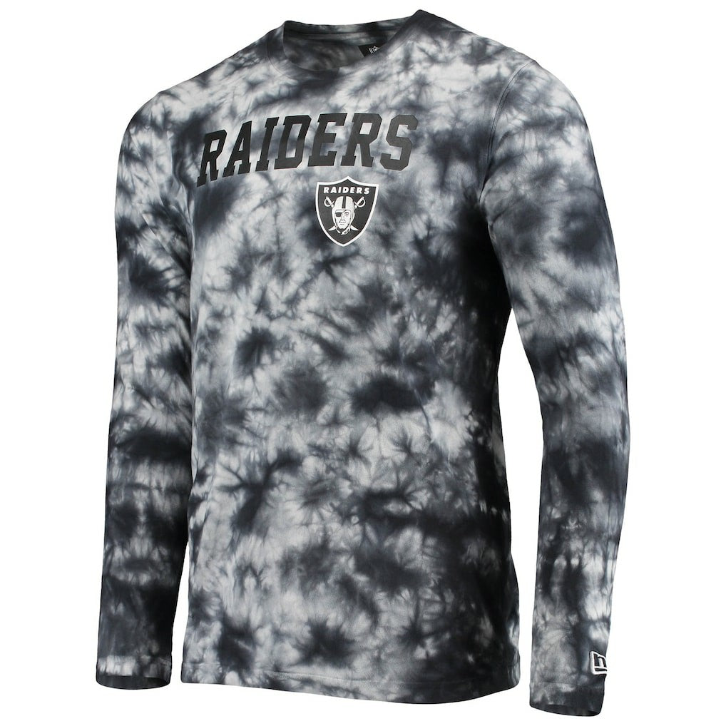 Las Vegas Raiders New Era Tie-Dye Long Sleeve T-Shirt Black - NFL