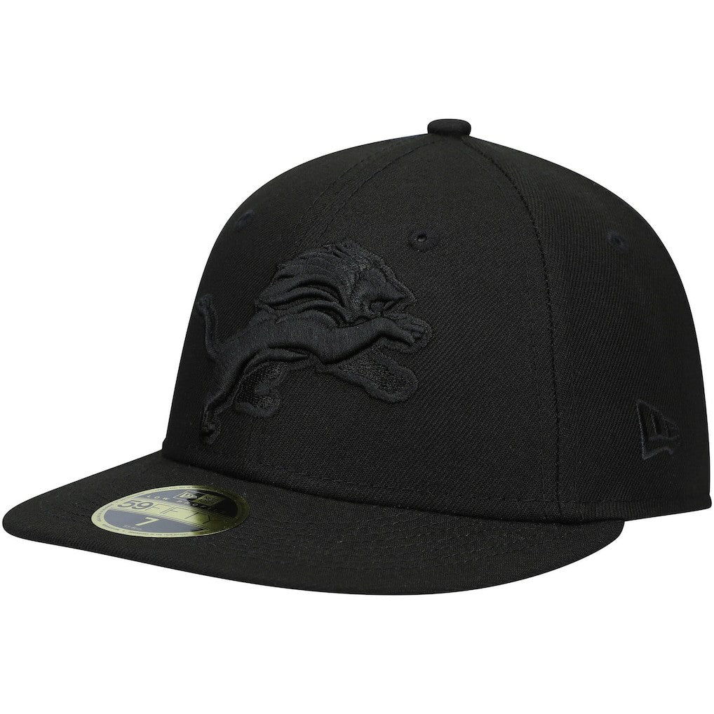 Detroit Lions New Era Black on Black Low Profile 59FIFTY II Fitted Hat Black - NFL
