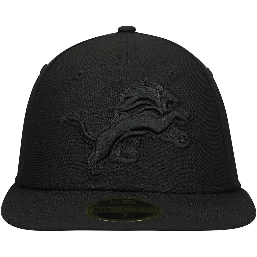 Detroit Lions New Era Black on Black Low Profile 59FIFTY II Fitted Hat Black - NFL