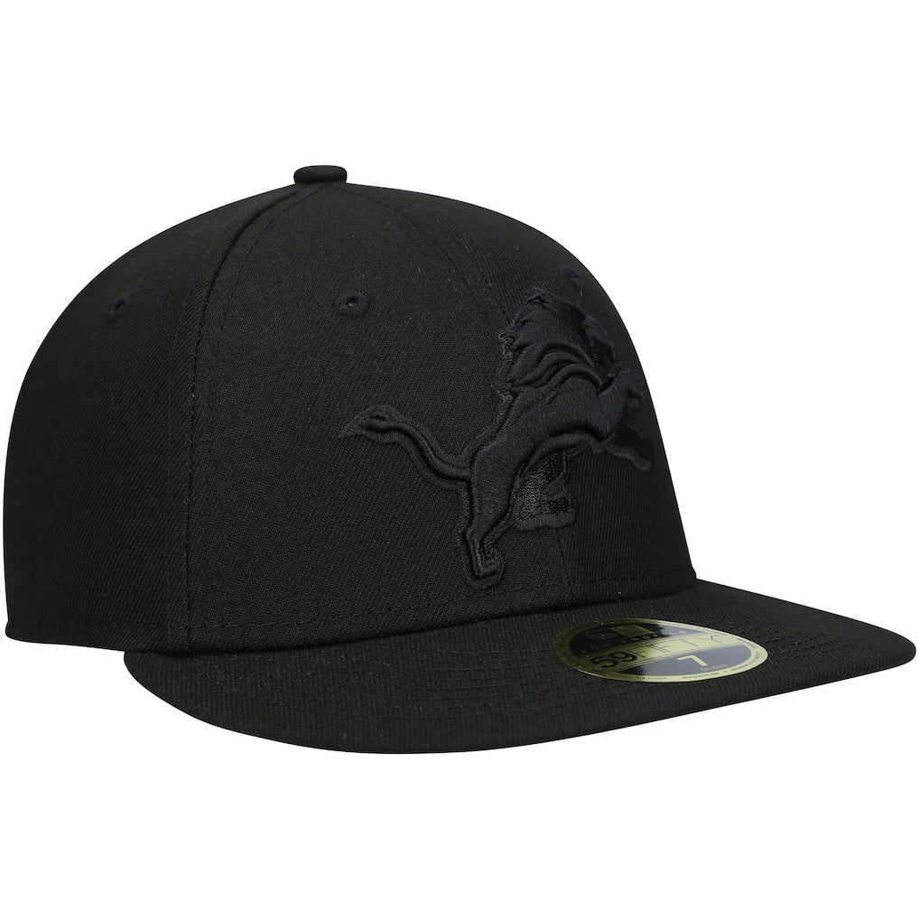 Detroit Lions New Era Black on Black Low Profile 59FIFTY II Fitted Hat Black - NFL