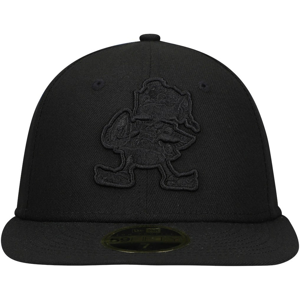 Cleveland Browns New Era Historic Logo Black on Black Low Profile 59FIFTY II Fitted Hat Black - NFL