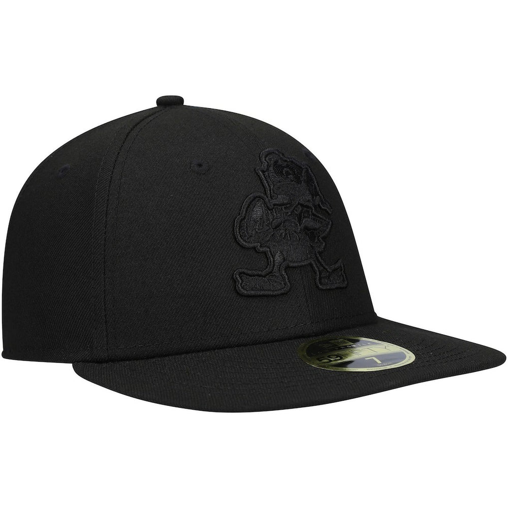 Cleveland Browns New Era Historic Logo Black on Black Low Profile 59FIFTY II Fitted Hat Black - NFL