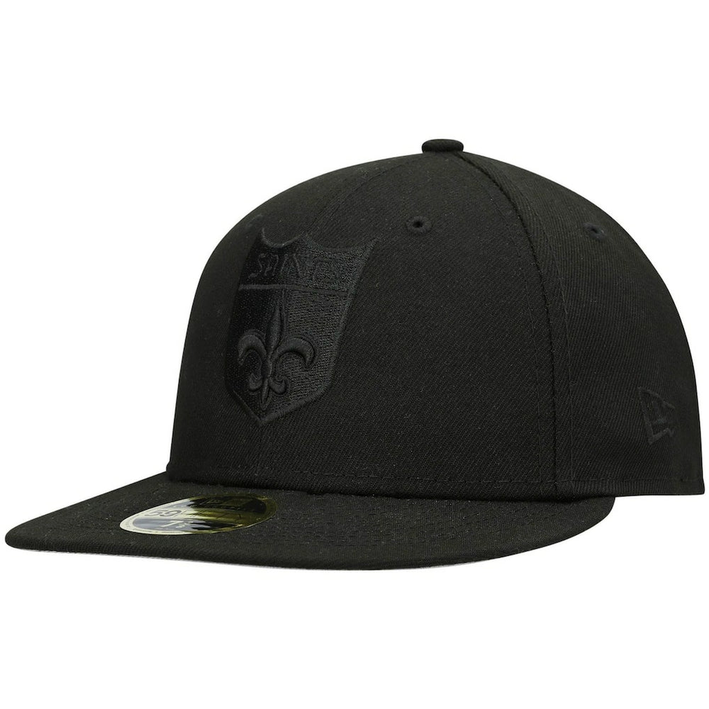 New Orleans Saints New Era Historic Logo Black on Black Low Profile 59FIFTY II Fitted Hat Black - NFL