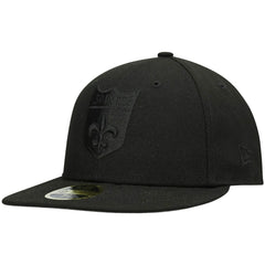 New Orleans Saints New Era Historic Logo Black on Black Low Profile 59FIFTY II Fitted Hat Black - NFL