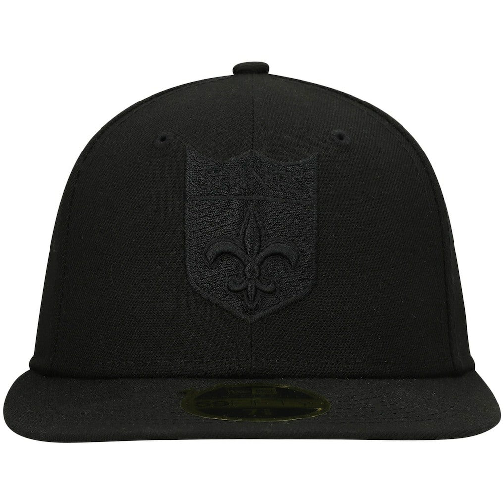 New Orleans Saints New Era Historic Logo Black on Black Low Profile 59FIFTY II Fitted Hat Black - NFL