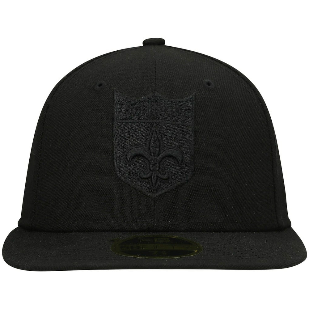 New Orleans Saints New Era Historic Logo Black on Black Low Profile 59FIFTY II Fitted Hat Black - NFL