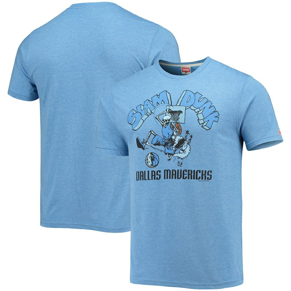NBA - Dallas Mavericks Homage NBA x Grateful Dead Tri-Blend T-Shirt - Blue