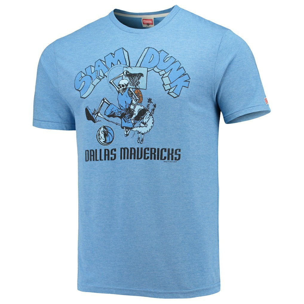 NBA - Dallas Mavericks Homage NBA x Grateful Dead Tri-Blend T-Shirt - Blue