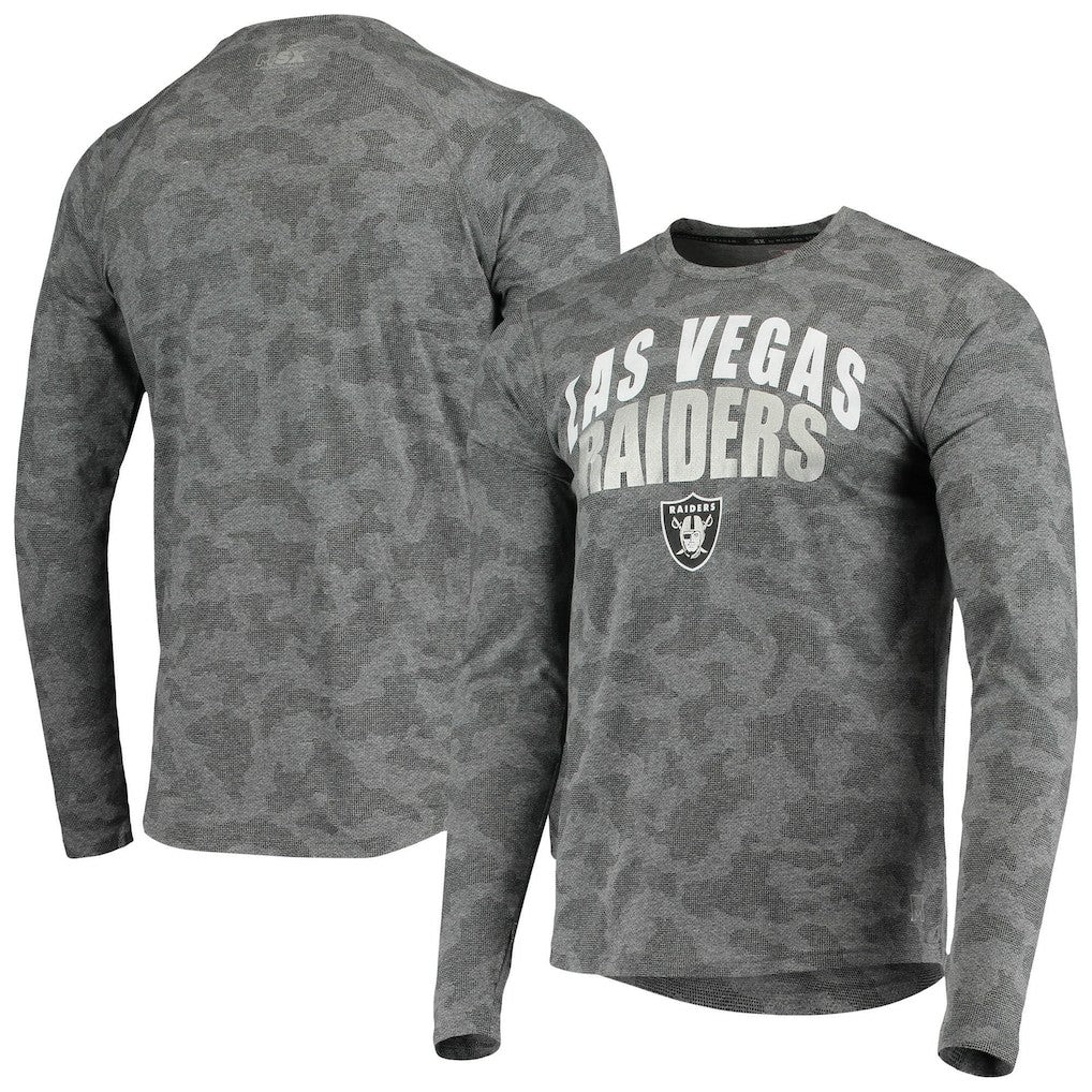 Las Vegas Raiders MSX by Michael Strahan Camo Performance Long Sleeve T-Shirt Black - NFL