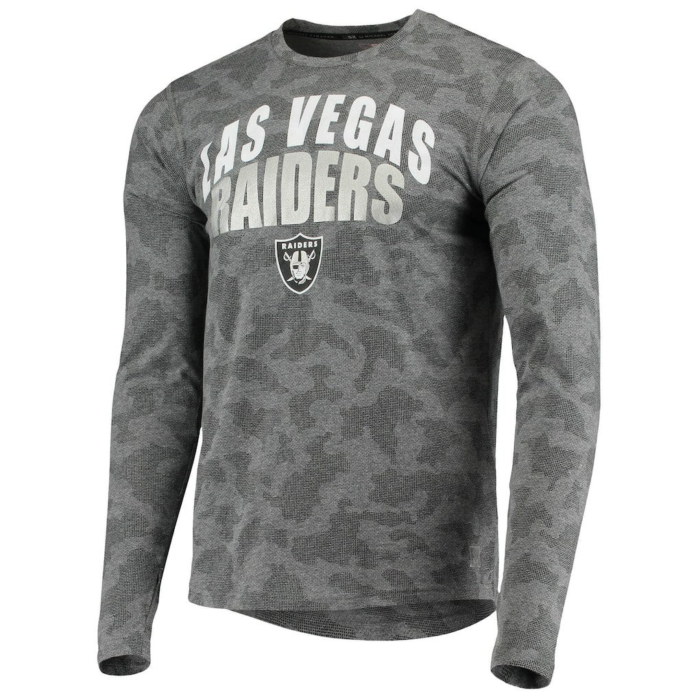 Las Vegas Raiders MSX by Michael Strahan Camo Performance Long Sleeve T-Shirt Black - NFL