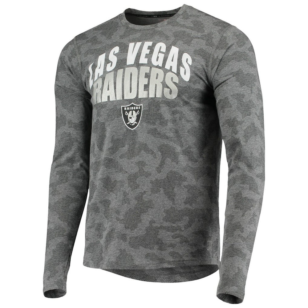 Las Vegas Raiders MSX by Michael Strahan Camo Performance Long Sleeve T-Shirt Black - NFL