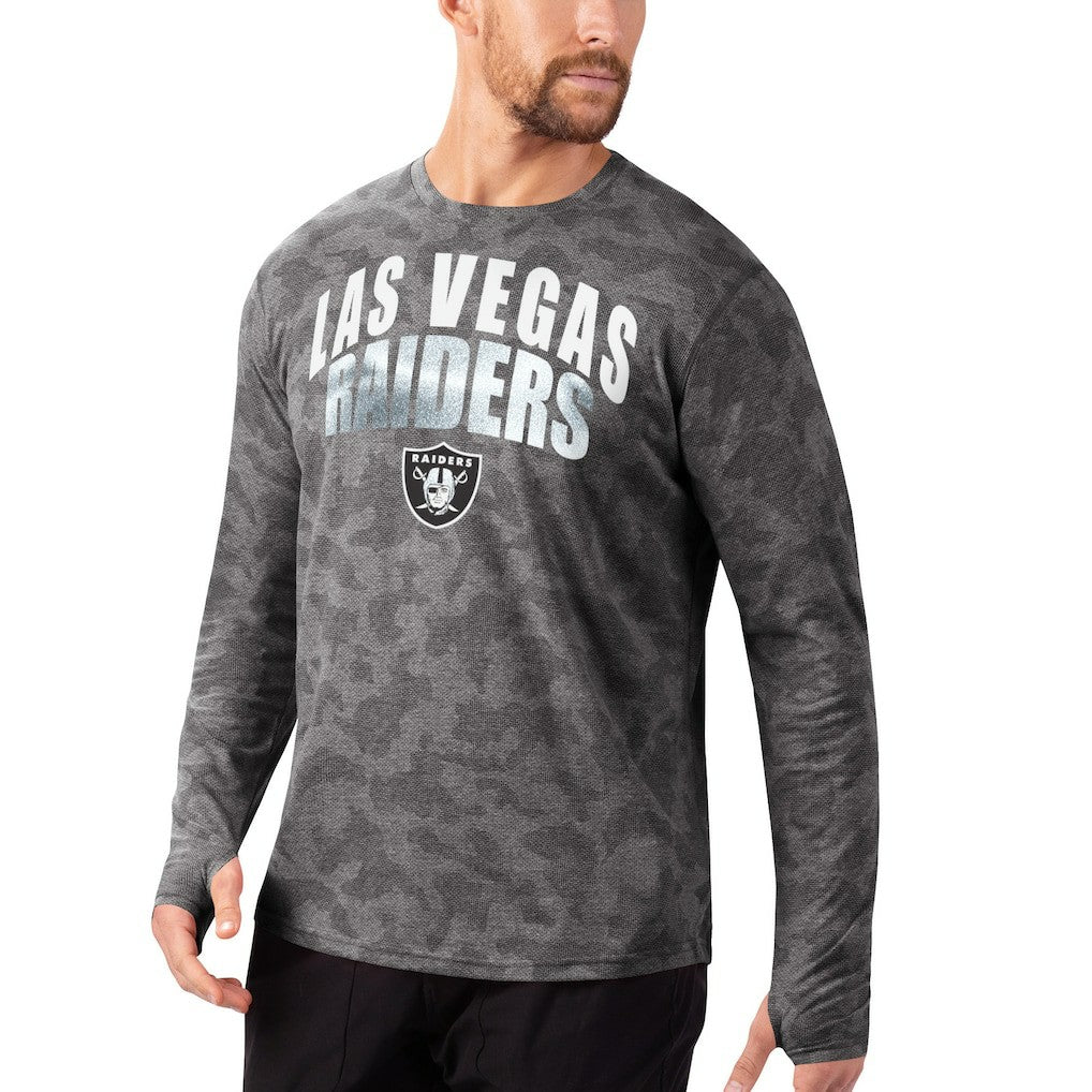 Las Vegas Raiders MSX by Michael Strahan Camo Performance Long Sleeve T-Shirt Black - NFL