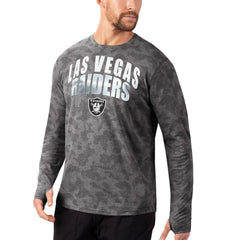 Las Vegas Raiders MSX by Michael Strahan Camo Performance Long Sleeve T-Shirt Black - NFL