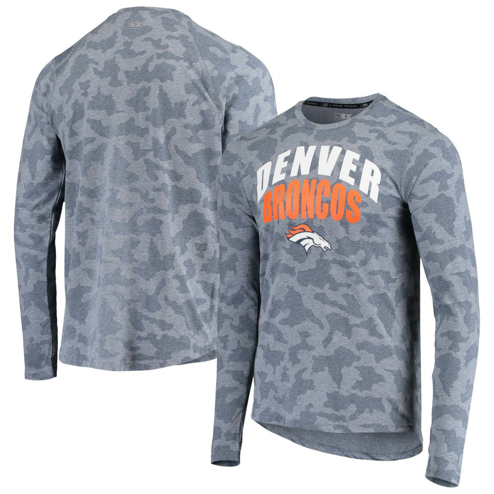 Denver Broncos MSX by Michael Strahan Camo Performance Long Sleeve T-Shirt Navy - NFL