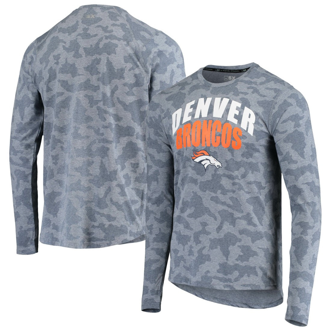 Denver Broncos MSX by Michael Strahan Camo Performance Long Sleeve T-Shirt Navy - NFL