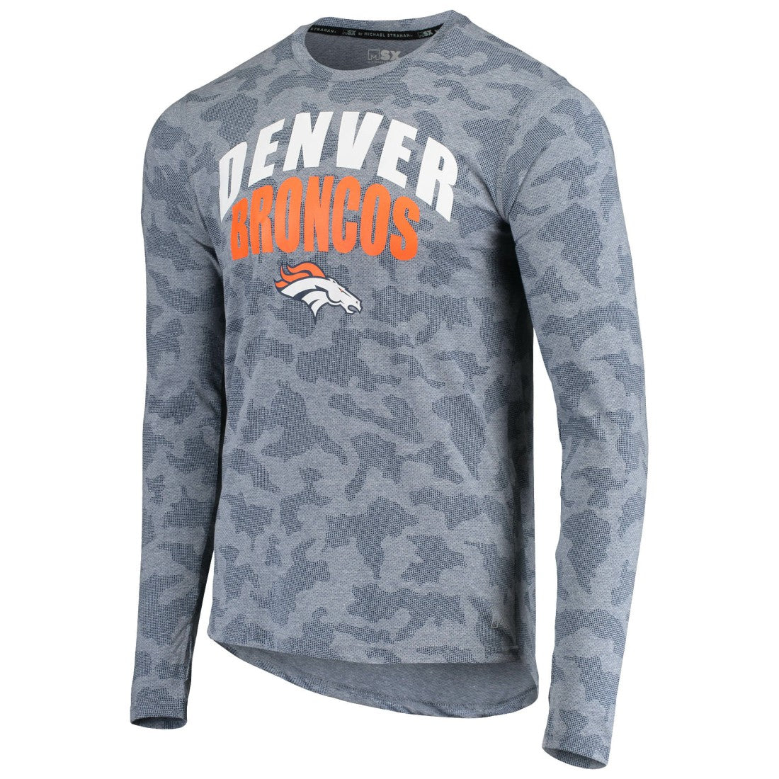 Denver Broncos MSX by Michael Strahan Camo Performance Long Sleeve T-Shirt Navy - NFL