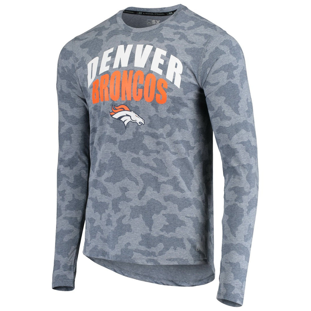 Denver Broncos MSX by Michael Strahan Camo Performance Long Sleeve T-Shirt Navy - NFL