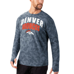 Denver Broncos MSX by Michael Strahan Camo Performance Long Sleeve T-Shirt Navy - NFL