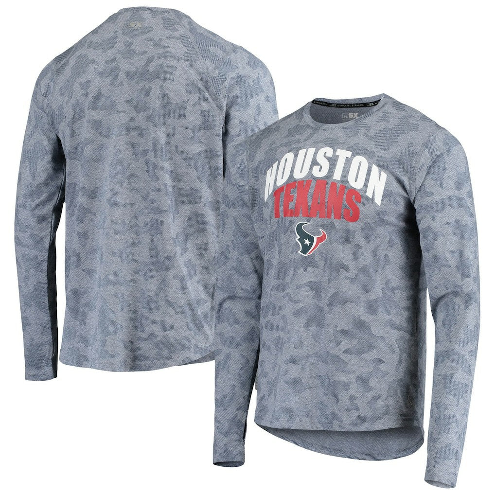 Houston Texans MSX by Michael Strahan Camo Performance Long Sleeve T-Shirt Navy - NFL