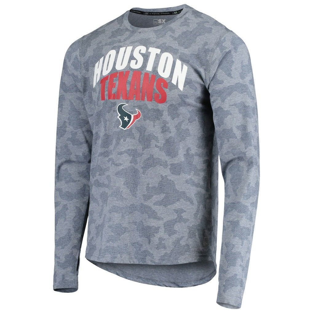 Houston Texans MSX by Michael Strahan Camo Performance Long Sleeve T-Shirt Navy - NFL