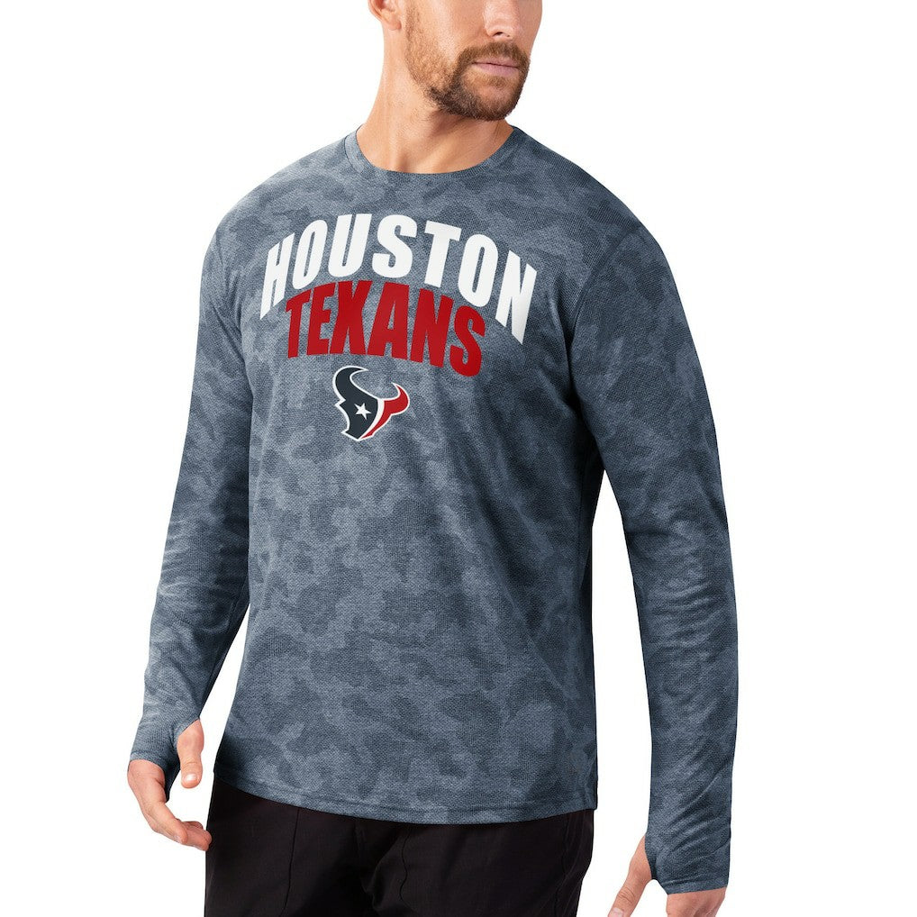 Houston Texans MSX by Michael Strahan Camo Performance Long Sleeve T-Shirt Navy - NFL