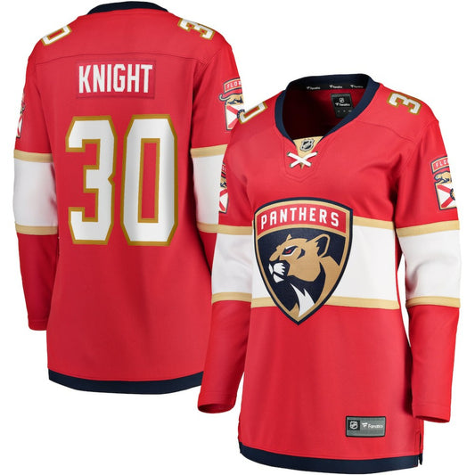 Spencer Knight Florida Panthers Fanatics Women's Home Breakaway Jersey - Red | NHL Jerseys