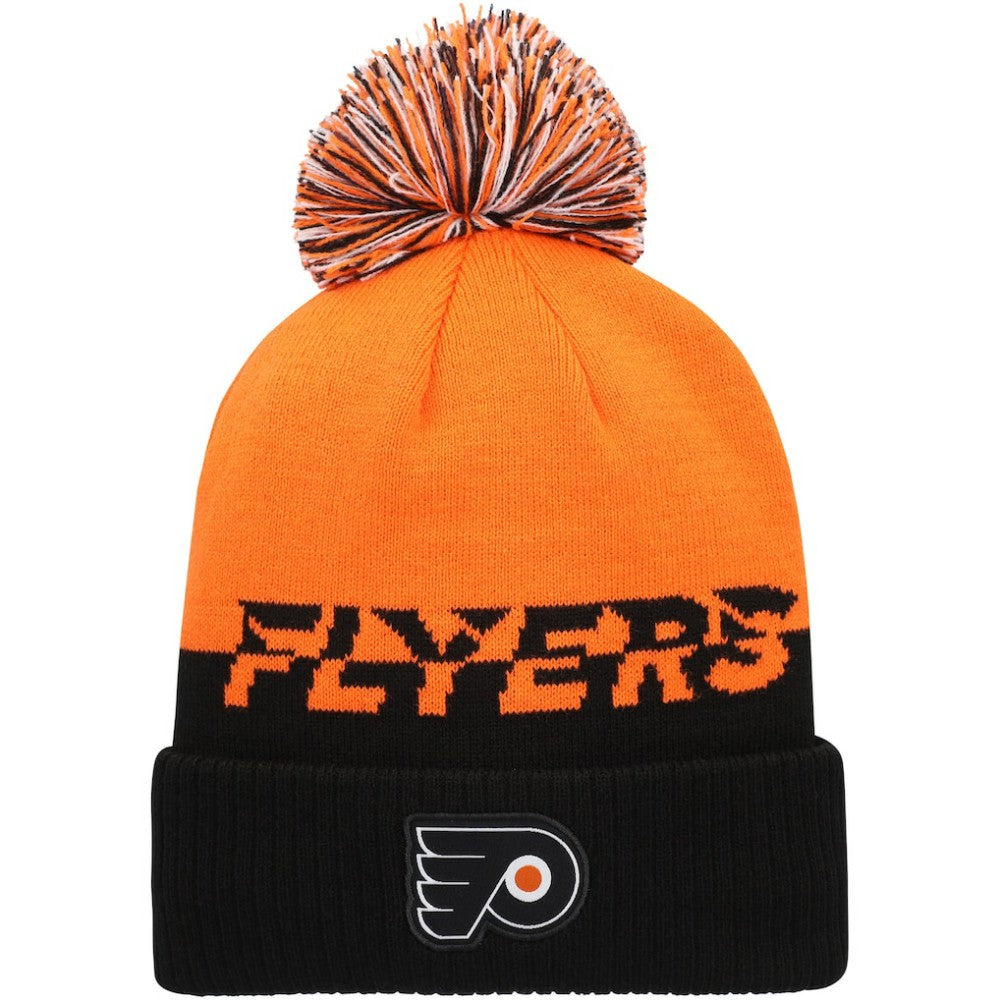 Philadelphia Flyers - adidas COLD.RDY Cuffed Knit Hat with Pom Orange/Black