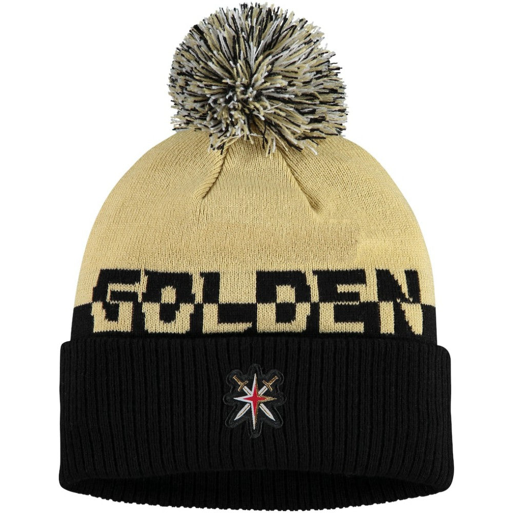 Vegas Golden Knights adidas COLD.RDY Cuffed Knit Hat with Pom Gold/Black