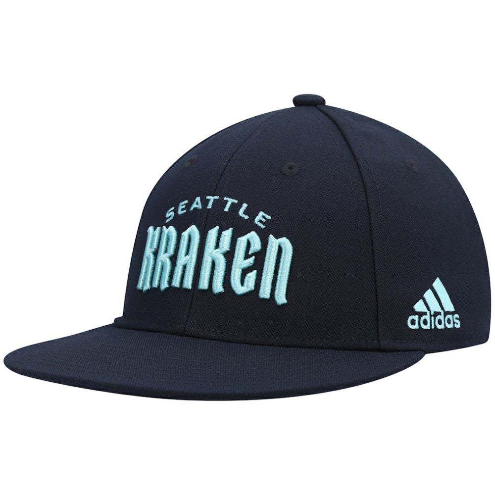 Seattle Kraken adidas Team Snapback Hat Deep Sea Blue