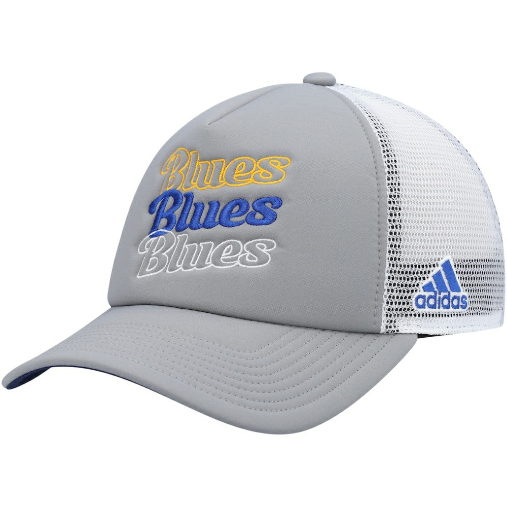 St. Louis Blues - adidas Women's Foam Trucker Snapback Hat Gray/White
