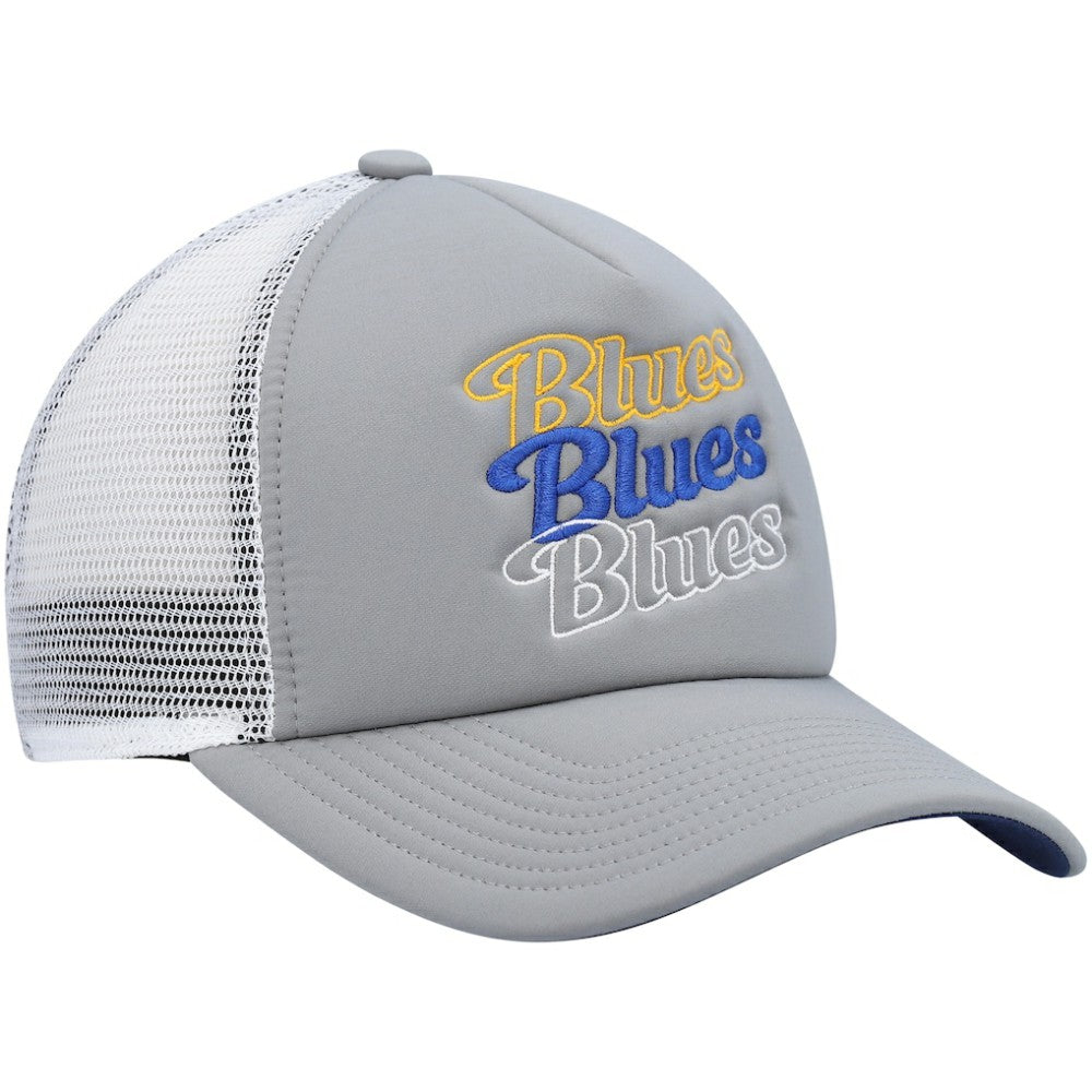 St. Louis Blues - adidas Women's Foam Trucker Snapback Hat Gray/White