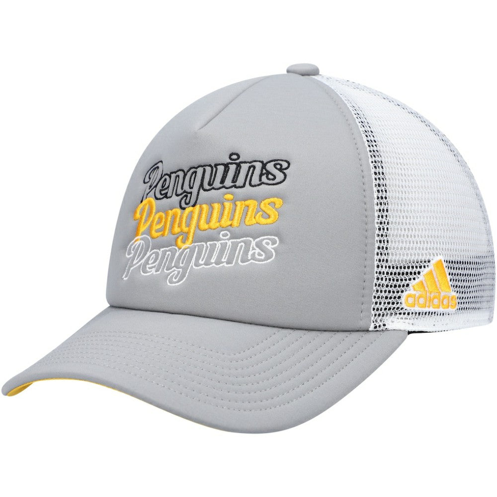 Pittsburgh Penguins adidas Women's Foam Trucker Snapback Hat Gray/White
