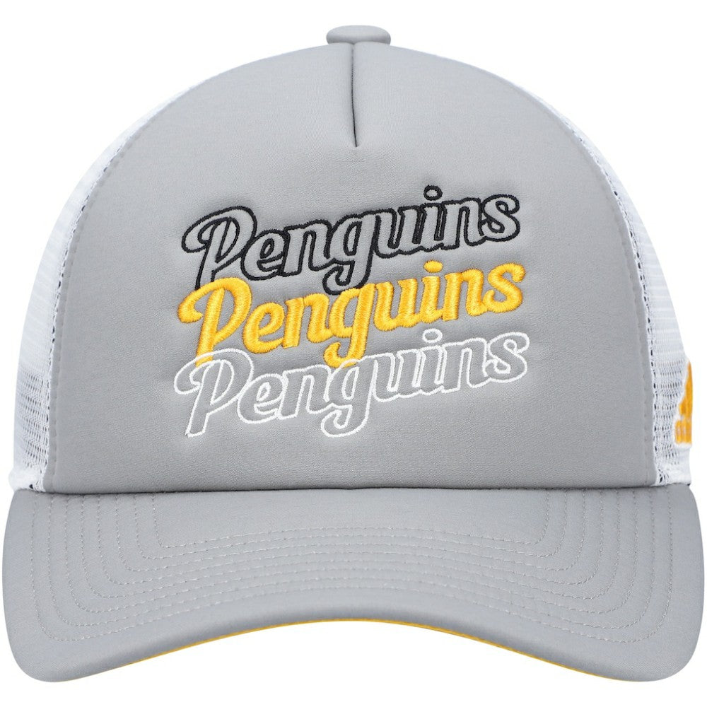 Pittsburgh Penguins adidas Women's Foam Trucker Snapback Hat Gray/White