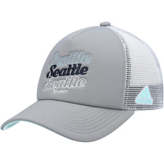 Seattle Kraken adidas Women's Foam Trucker Snapback Hat Gray/White